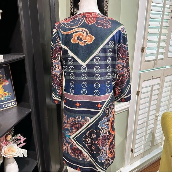 LULU H Paris Boho Floral pattern Sweater Dress Size Large - Picture 9 of 13